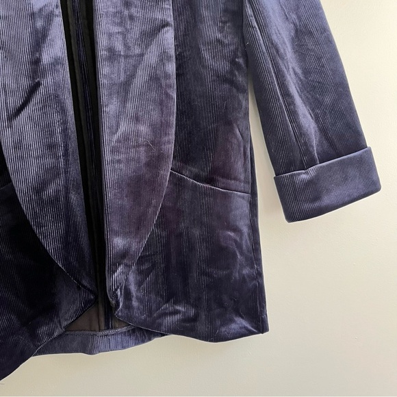 Anthropologie | Traffic People NWT Boyfriend Blazer Navy Blue Large Corduroy - Picture 11 of 15
